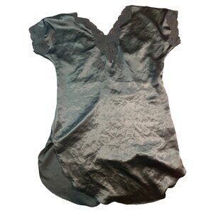 90's Vintage‎ José De Vie Black Satin & Lace Nightgown Medium